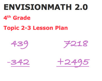 Preview of Envision math 2.0 grade 4 topic 2-3 Lesson plan