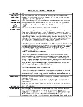 Preview of Envisions Grade 5 Topic 1 Lessons 1-7