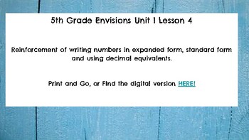 Preview of Envisions Topic 1 Review: Writing Numbers In Expanded Form