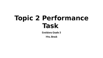 Preview of Envisions Topic 2 Performance Task