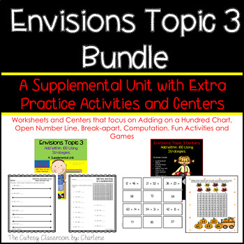 Preview of Envisions Topic 3 Add Within 100 Using Strategies Bundle - Second Grade