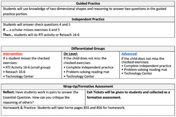 Preview of Envisions math 4th grade Topic 16 Lesson Plans Bundled