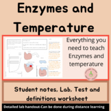 Enzymes and Temperature, Guided notes, worksheets - Editable