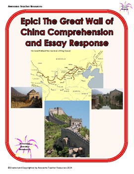 Preview of Epic! The Great Wall of China Comprehension and Essay Response
