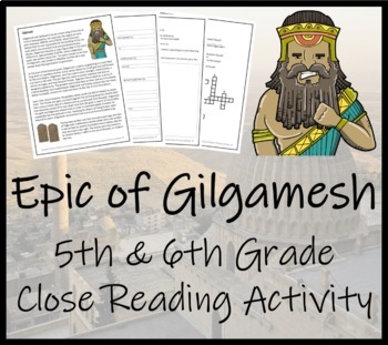 Preview of Epic of Gilgamesh Close Reading Comprehension Activity | 5th Grade & 6th Grade
