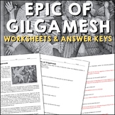 Epic of Gilgamesh Reading Worksheets and Answer Keys