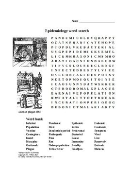 Preview of Epidemiology word search