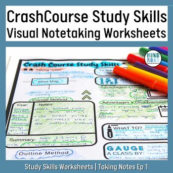 Preview of Crash Course Study Skills Worksheet | Taking Notes (ep 1) | Teaching note taking