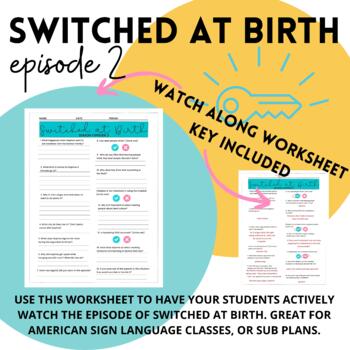 Preview of Episode 2 Switched at Birth Watch Along Worksheet Deaf Culture (season 1)
