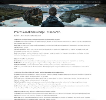 Preview of Eportfolio - Australian Professional Teaching Standards