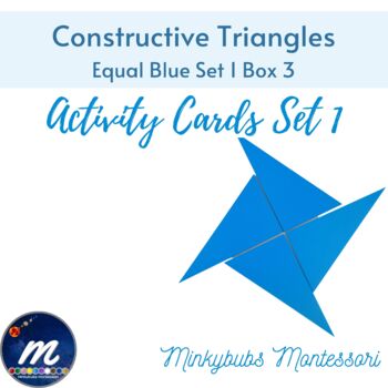 Preview of Equal Blue Constructive Triangles Command Cards Set 1