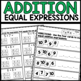 Equal Equations Worksheets | 1st Grade Math Centers No Pre