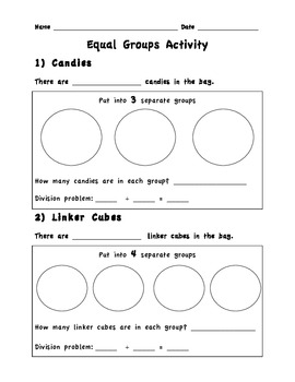 equal groups basic division pack by kari bailey tpt