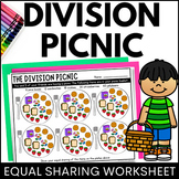 Equal Groups Worksheet - Division Picnic | Equal Sharing Activity