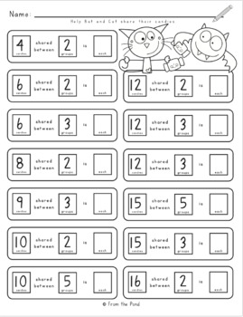 equal groups for division and multiplication worksheets