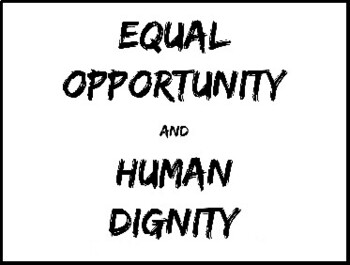 Preview of Equal Opportunity and Human Dignity MLK QUOTE Classroom Bulletin Board Poster