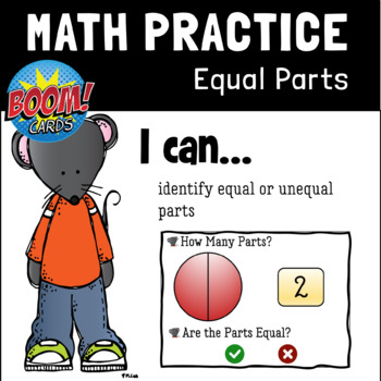 Preview of Equal Parts | BOOM CARDS| Distance Learning