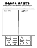 Equal Parts Math Worksheet - Kindergarten and Grade 1