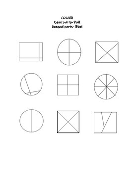 Equal Parts Worksheet by Lilli Fleming | Teachers Pay Teachers