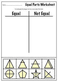 Equal Parts Worksheet by Encouraging Little Learners | TpT