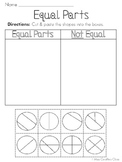 Equal Parts of a Whole Fractions Worksheets