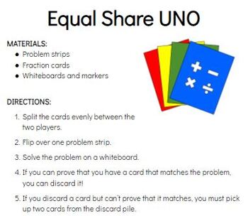 Preview of Equal Share Games: Three-in-One Resource!