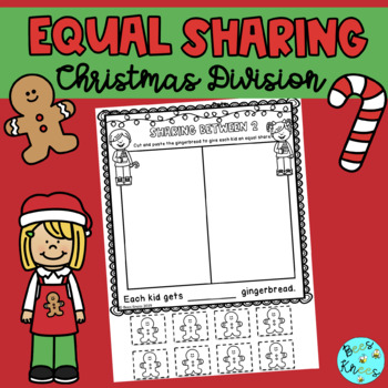 Preview of Division Worksheets | Equal Sharing | Christmas Theme