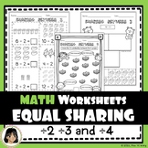 Equal Sharing Division Worksheets with Pictures