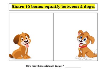 Preview of Equal Sharing- Dogs and bones