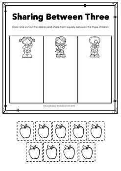 Equal Sharing / Splitting Numbers / Introduction to Division Worksheets