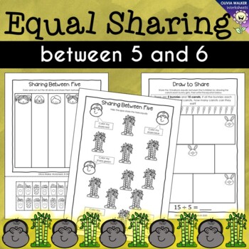 Preview of Equal Sharing between 5 and 6 (Division, Splitting Numbers) Easy Math Strategy