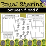 Equal Sharing between 5 and 6 (Division, Splitting Numbers