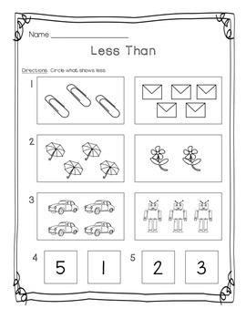greater than less than equal to picture worksheets