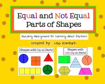 Preview of Equal and Not Equal Parts Fraction Background SmartBoard Lesson