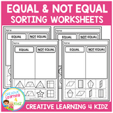 Equal and Not Equal Parts of Shapes Cut & Paste Sorting Wo