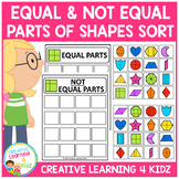 Equal and Not Equal Parts of Shapes Sorting