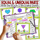 Equal and Unequal Parts 1st Grade Math Write the Room