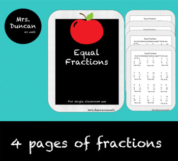 Preview of Equal fractions