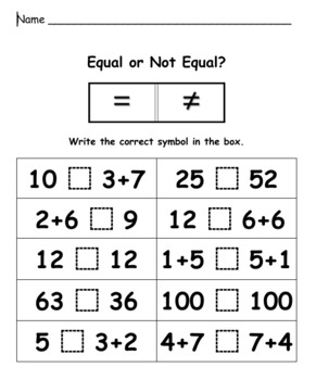 Preview of Equal or Not Equal? 