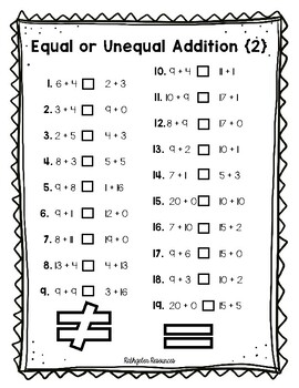 Equal or Unequal Addition Grade 2-3 by Rathgeber Resources | TpT