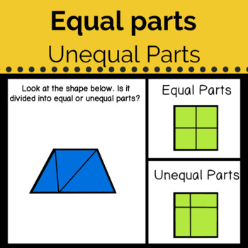 Preview of Equal or Unequal Parts Boom Cards