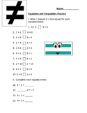 Equalities and Inequalites Practice