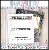 First Grade Digital Exit Tickets - Equality