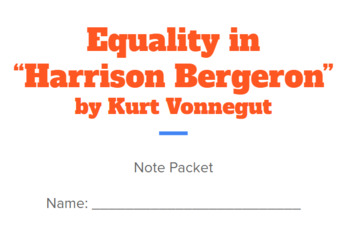 Preview of Equality in "Harrison Bergeron" by Kurt Vonnegut