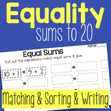 Equality with Sums to 20 - Match Equal Expressions - Singl