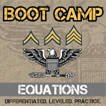 Preview of Equation Boot Camp - Printable & Digital Differentiated Practice Activity Sets