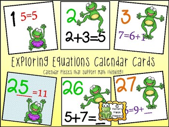 Preview of Calendar Date Cards -Exploring Equations