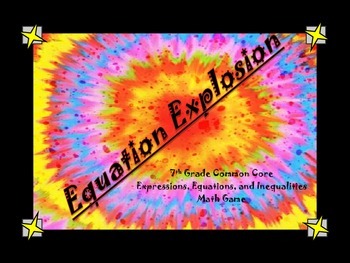 Preview of Equation Explosion Board Game 7th Grade Common Core Aligned