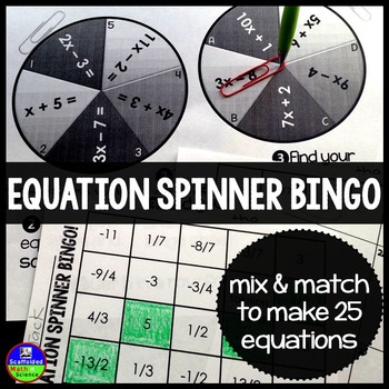 Preview of Solving Equations Spinner Bingo!
