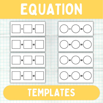 Preview of Equation Templates (addition, subtraction, multiplication and division) Cliparts